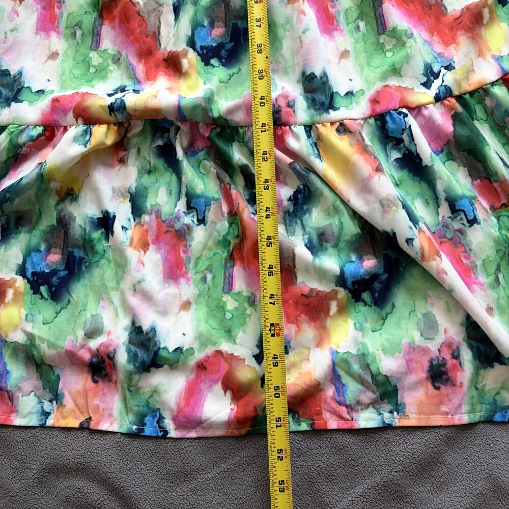 Stella and Julie Maxi Dress Women Medium Pink Green Abstract Floral Organic - Picture 8 of 10